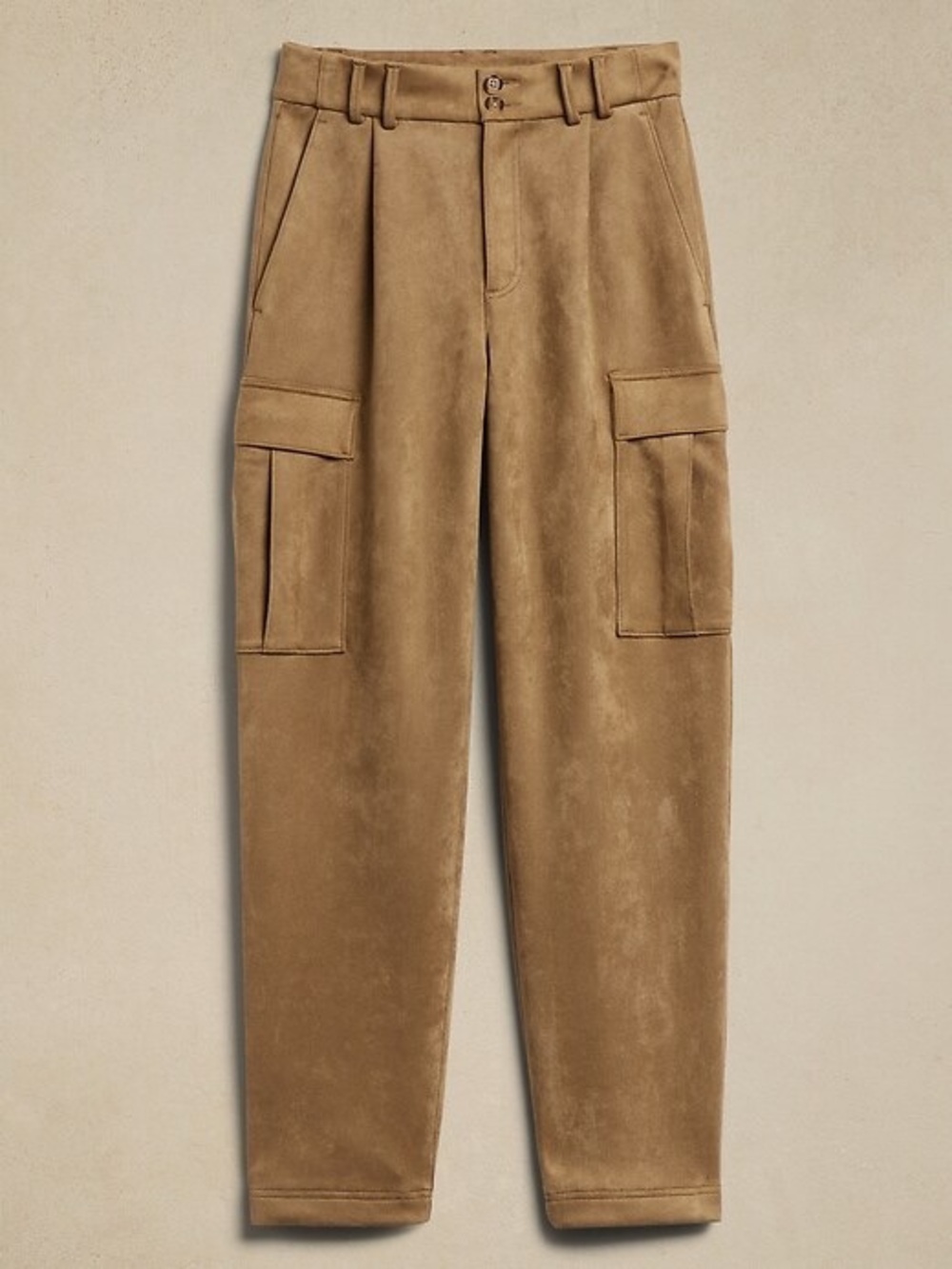 Banana Republic Vegan Suede Cargo Pants - Whiskey, Women’s 14 - Picture 4 of 8